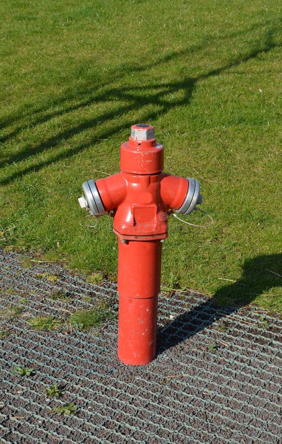 Hydrant near the lawn water emergency hose danger pipe outside green grass protection plug security equipment