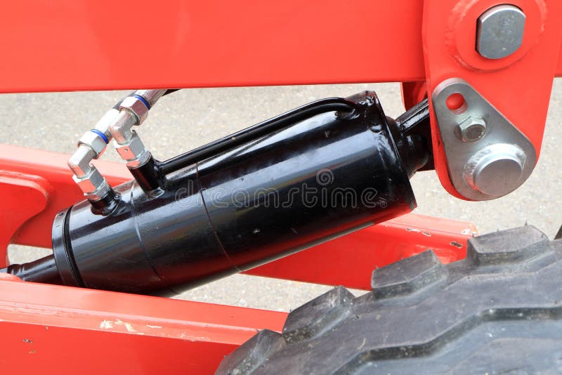 Hydraulic cylinder stock image. Image of hinged, industry 222315593