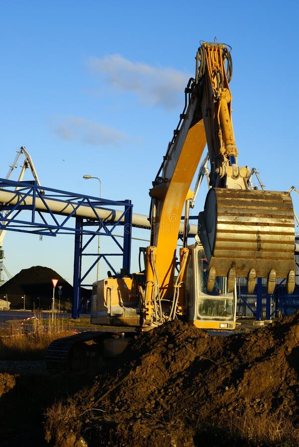 Hydraulic Excavator at Work Stock Image Image of manufacture
