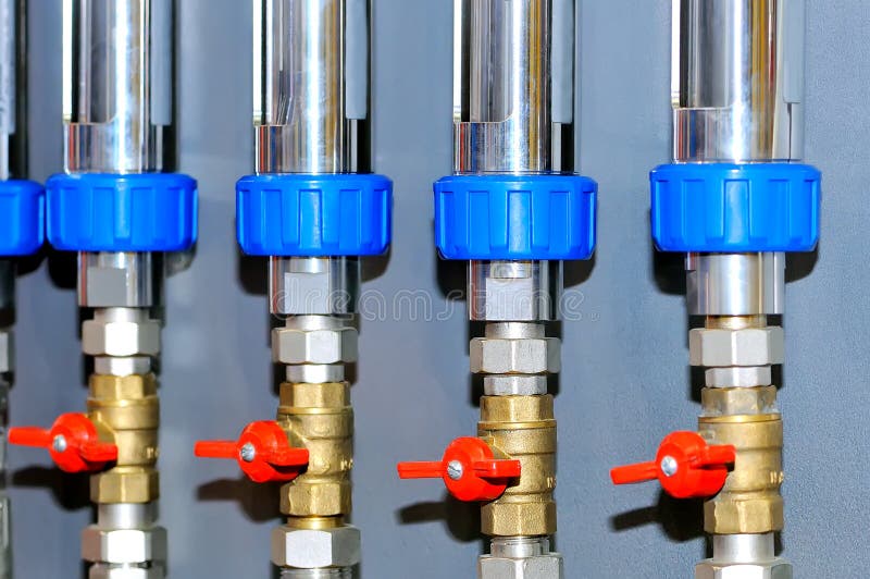 Hydraulic Hoses and Red Valves Stock Photo Image of mechanic, fitting