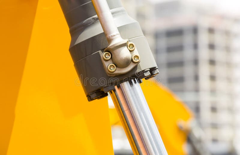 Hydraulic mechanism stock photo. Image of bulldozer, screws 73121260