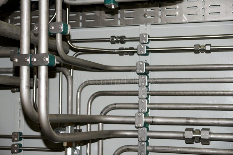 Hydraulic pipes stock image. Image of machinery, mechanical 27096087