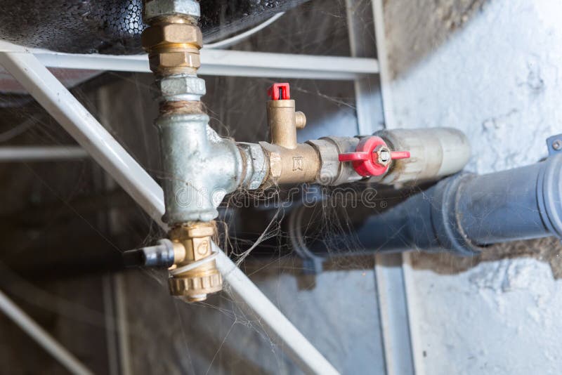 Hydraulic Pipes an Valves in Basement Stock Image Image of mountings