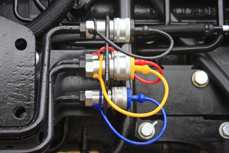 Hydraulic Service Connections Stock Photo Image of machinery