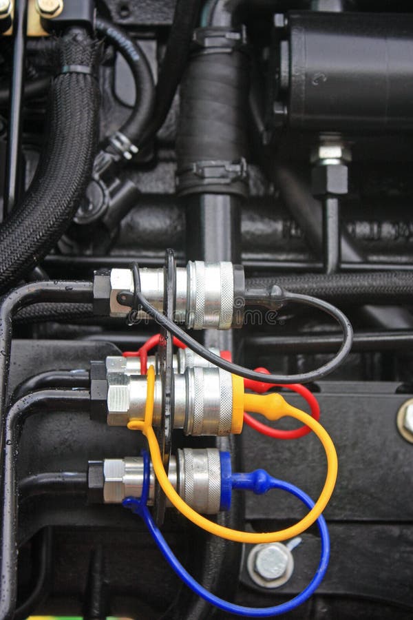 Hydraulic Service Connections Stock Photo Image of machinery, colour