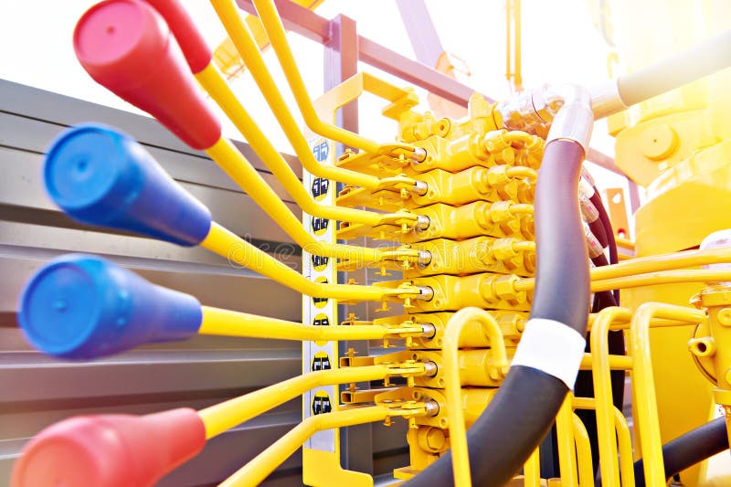 Hydraulic System with Levers Stock Photo Image of pressure, valve