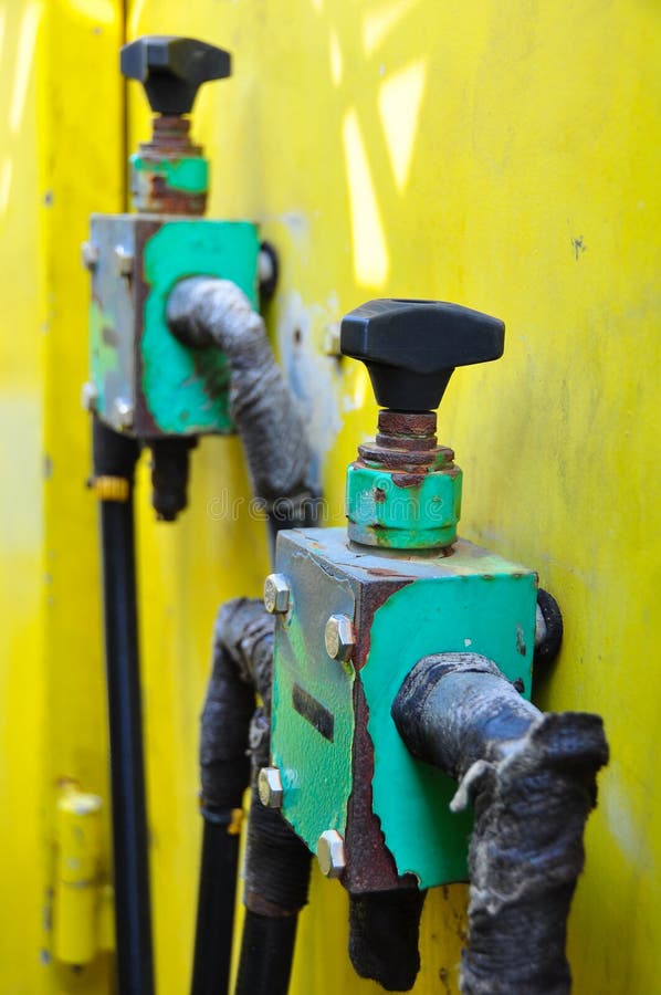 Hydraulics Equipment, Hydraulics System in Industry or Hard Work Stock