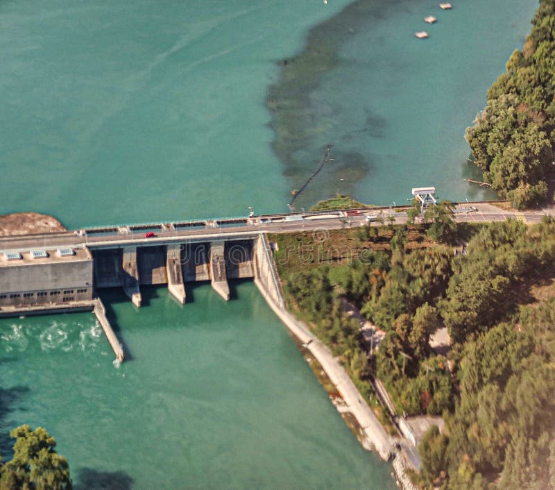 Hydro Electric Power Station in Swiss River Editorial Photo - Image of ...