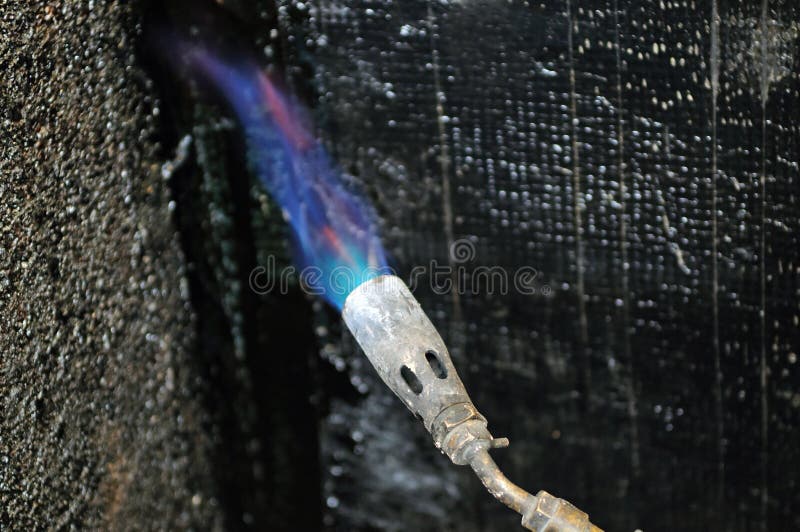 Hydro Isolation of House with Butane Torch Stock Image Image of house