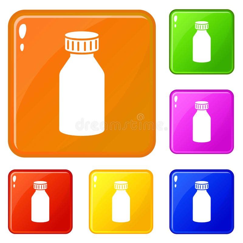 Hydrochloric acid icons set vector color royalty free illustration