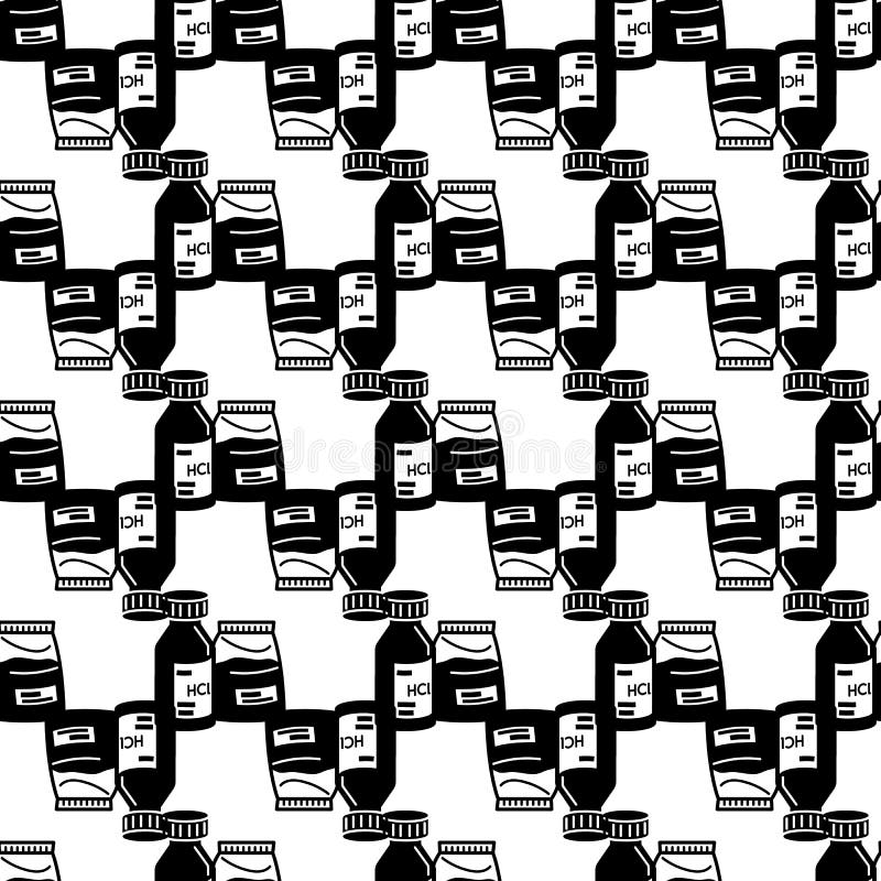 Hydrochloric acid pattern seamless vector royalty free illustration