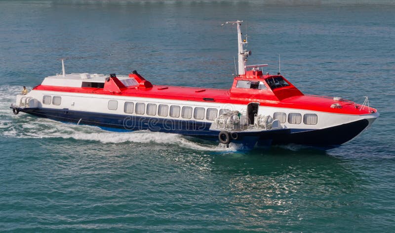 Hydrofoil passenger ship stock image