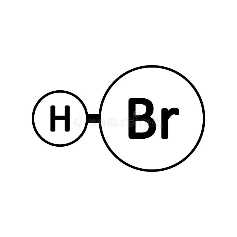 Hydrogen Bromide Molecule Icon Stock Illustration Illustration of