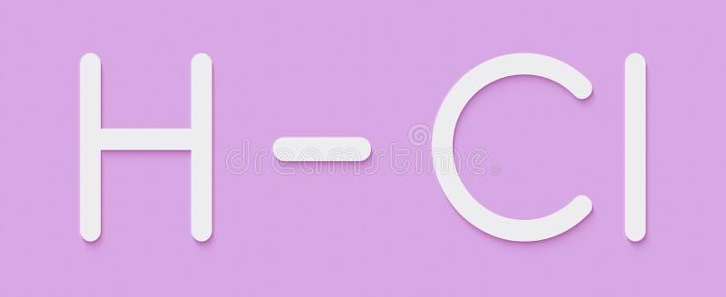 Hydrogen Chloride (HCl) Molecule, Chemical Structure. Highly Corrosive ...