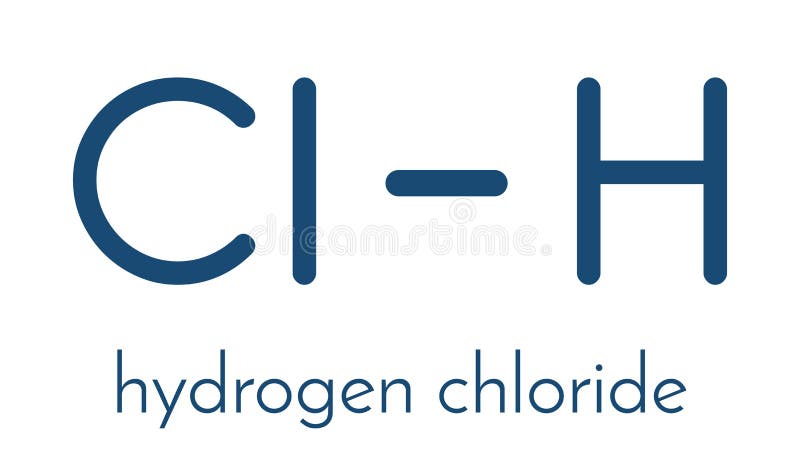 Hydrogen Chloride HCl Molecule, Chemical Structure. Highly Corrosive ...