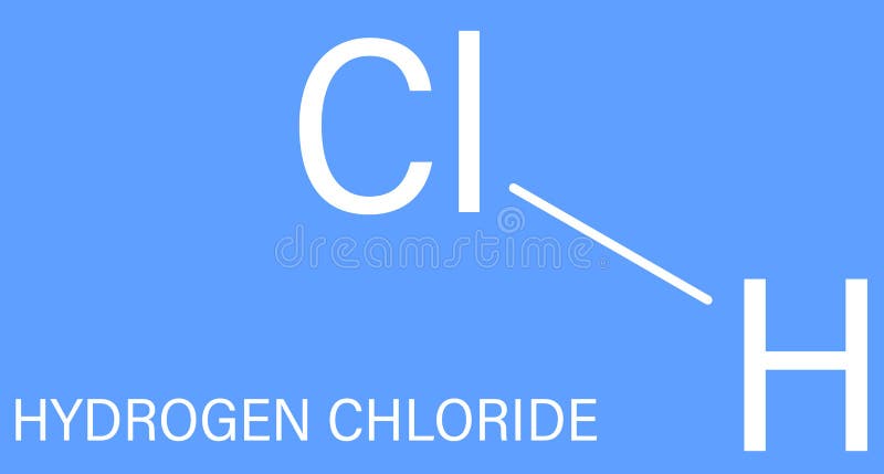 Hydrogen Chloride Molecule, Chemical Structure. Skeletal Formula. Stock ...