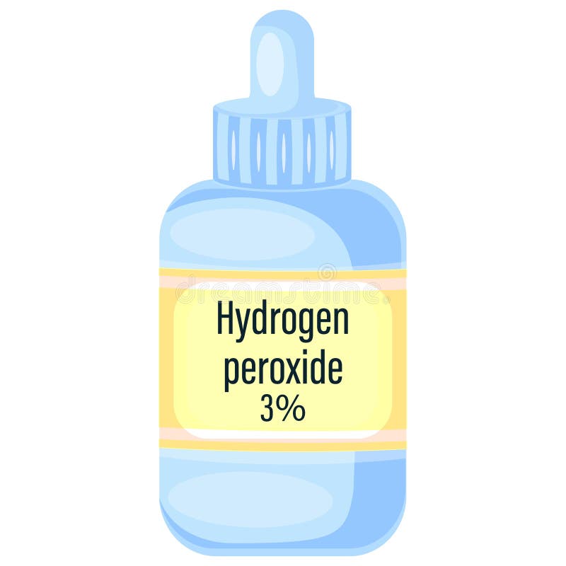Hydrogen Peroxide in a Big Plastic Bottle Cartoon Vector Illustration