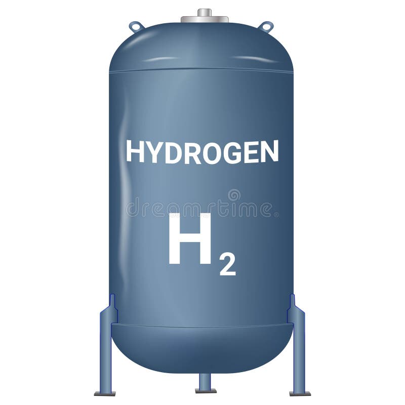 Hydrogen Storage Tank H2 Green Energy Ans Ecology Stock Illustration