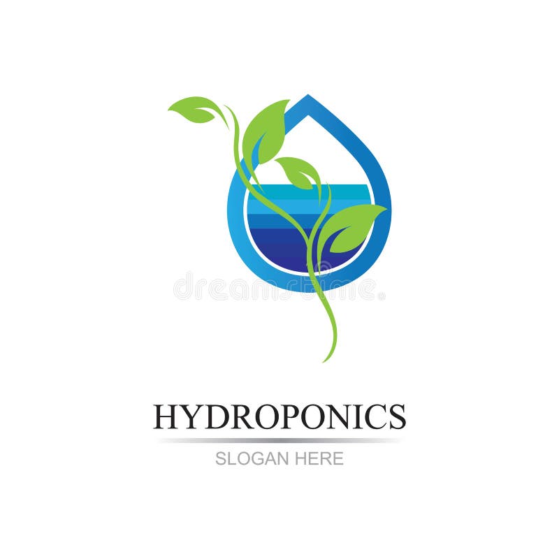 Hydroponics Logo Vector Illustration Design Template Stock Vector