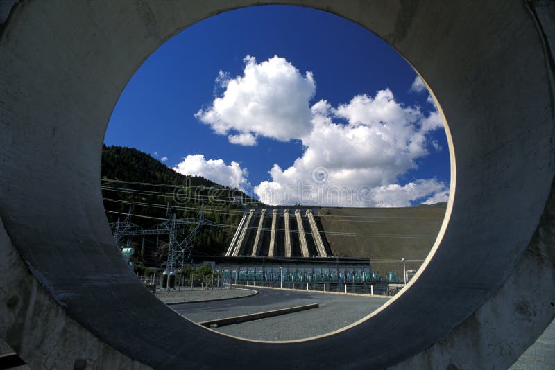 Hydroverdammung, Neuseeland. stockbilder Hydroverdammung, Neuseeland. stockbilder