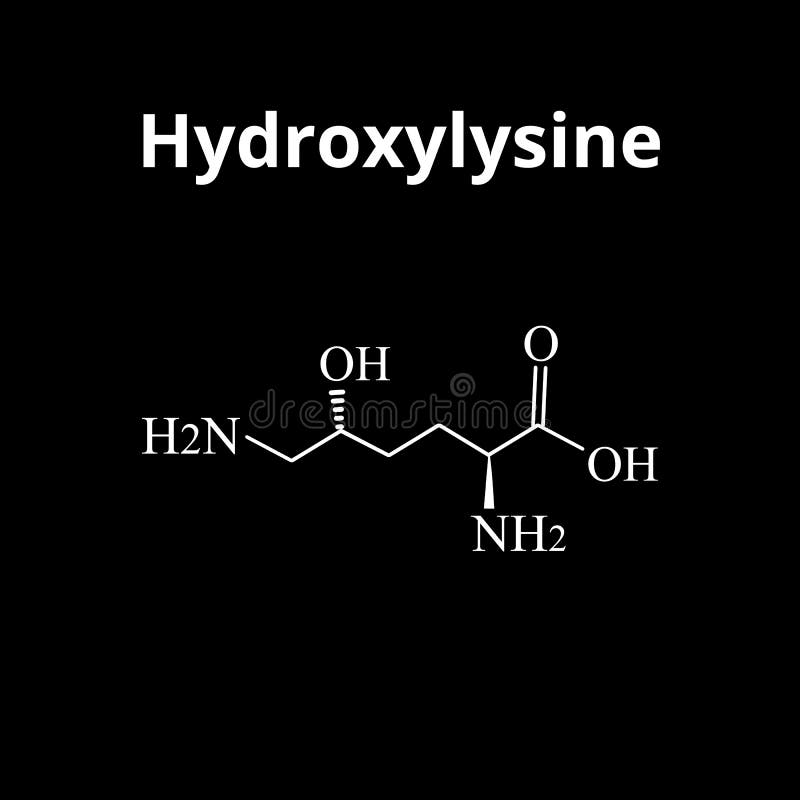 Hydroxylysine Chemical Structure. Vector Illustration Hand Drawn Stock Vector Illustration of