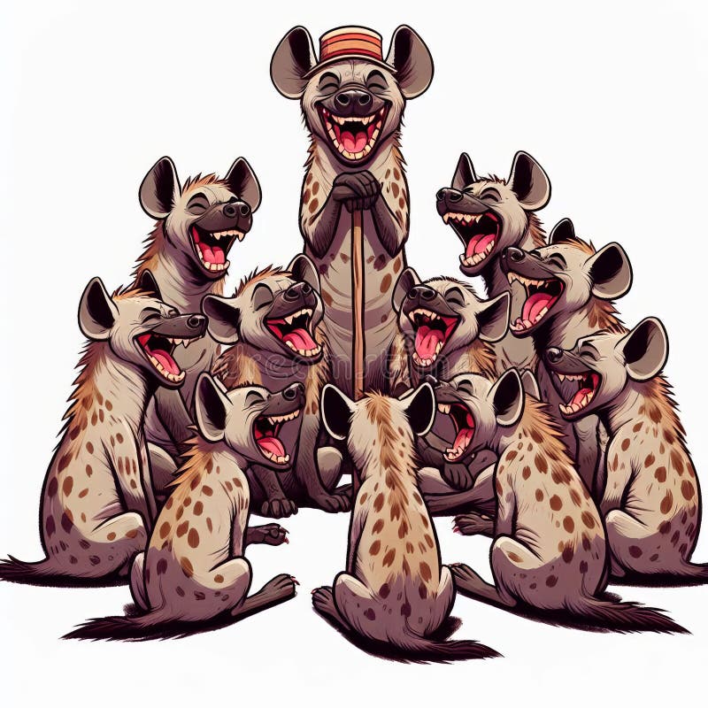 Hyenas Laughing at Each Other S Antics Stock Illustration