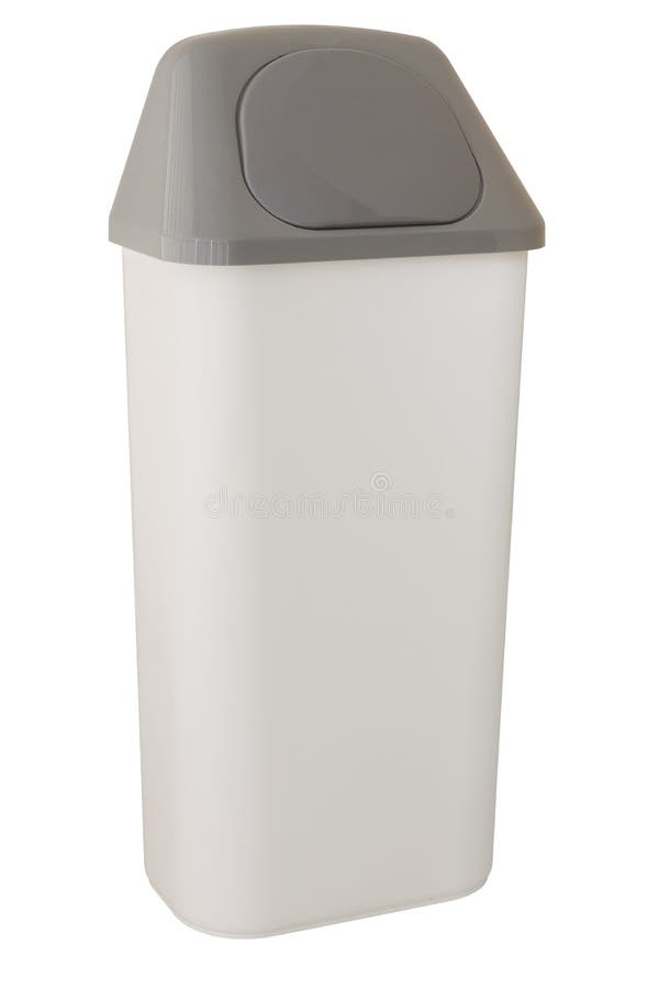 Hygenic trash can with spring lid stock images