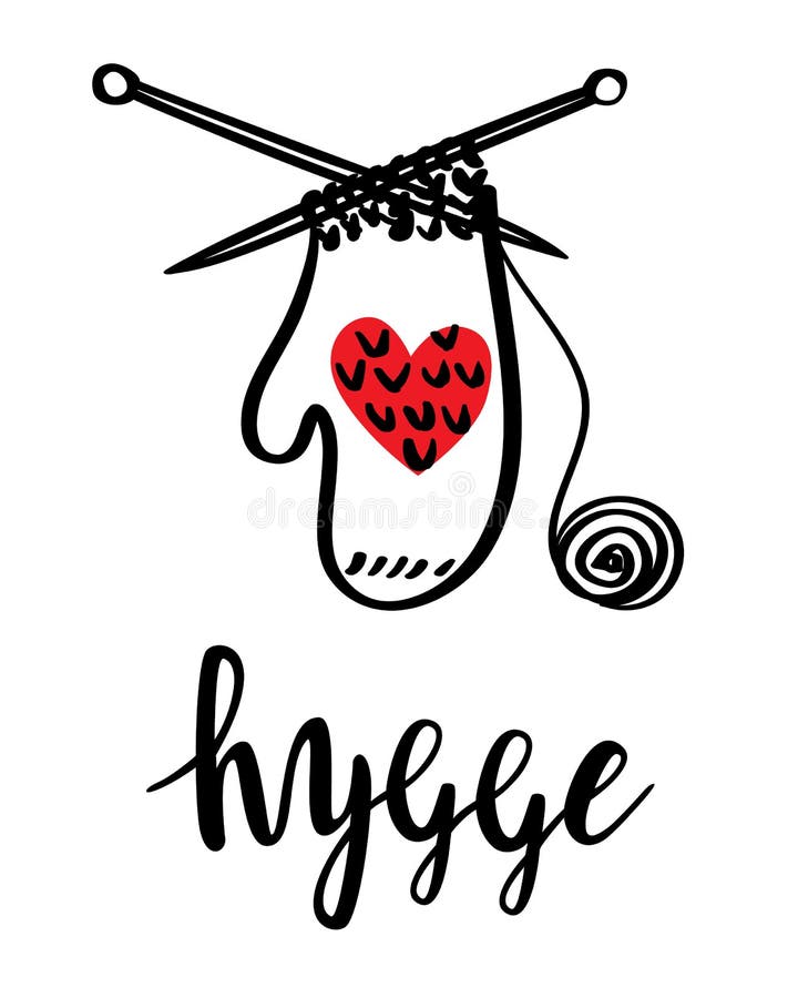 Hygge ist ein dänisches lebendes Konzept stock abbildung Hygge ist ein dänisches lebendes Konzept stock abbildung