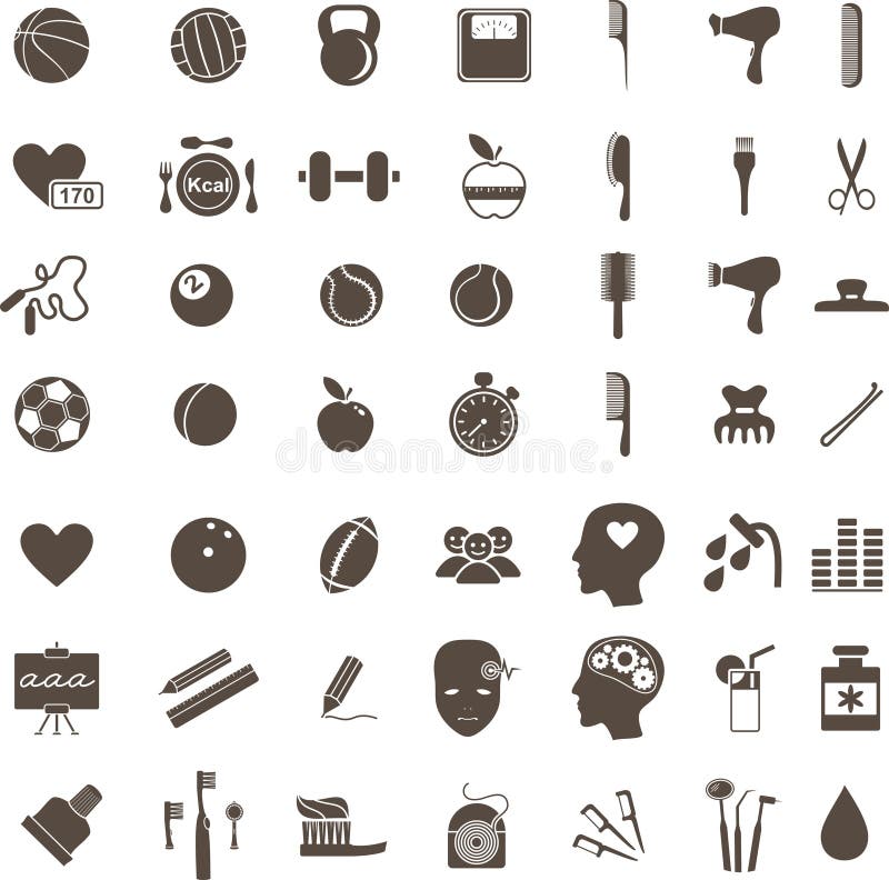 Hygiene and healthy lifestyle icons royalty free illustration