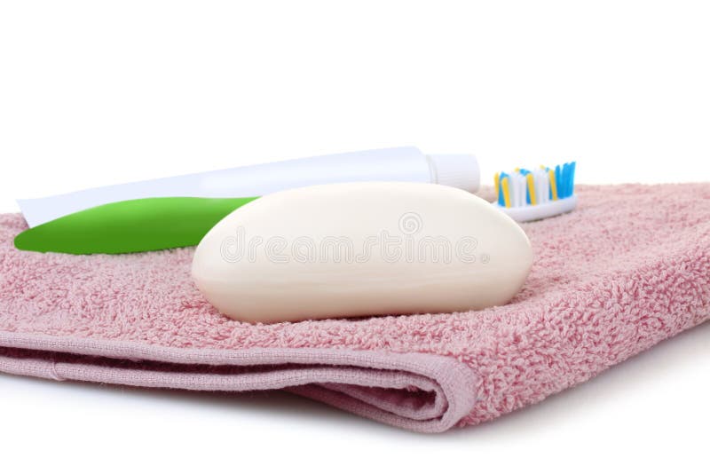 Hygiene items stock photo. Image of modern, polyester 65068828