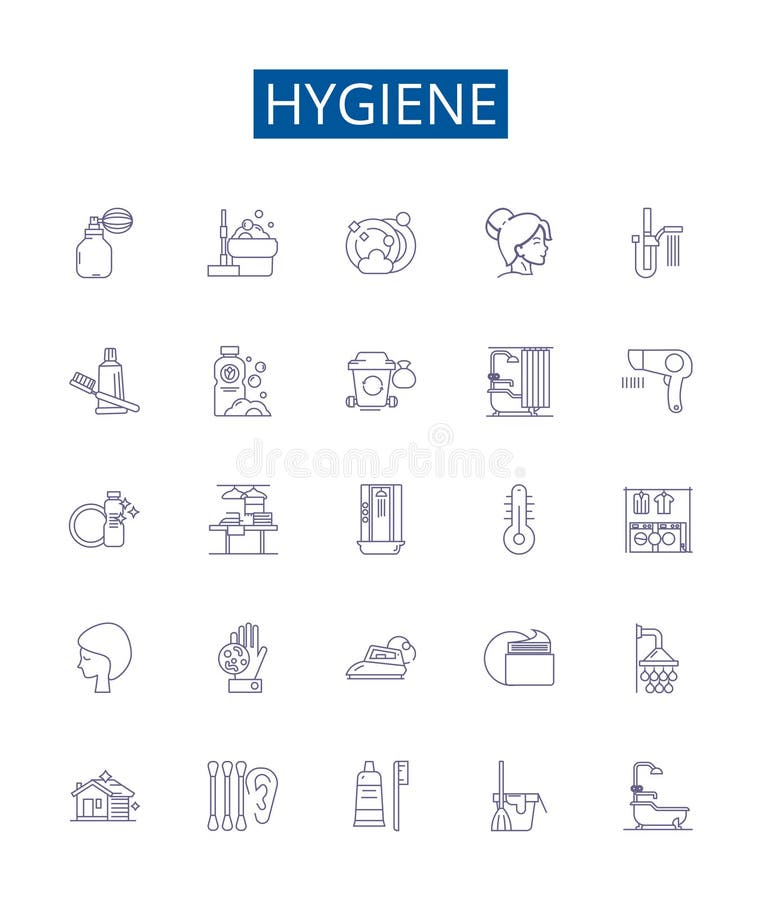 Hygiene Line Icons Signs Set. Design Collection of Cleanliness