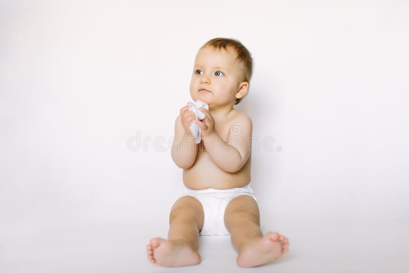 Hygiene - Little Baby Girl Get Wet Wipes, and Wipes Her Face on White  Background. Cleaning Wipe, Pure, Clean Stock Image - Image of infant,  happy: 160911341