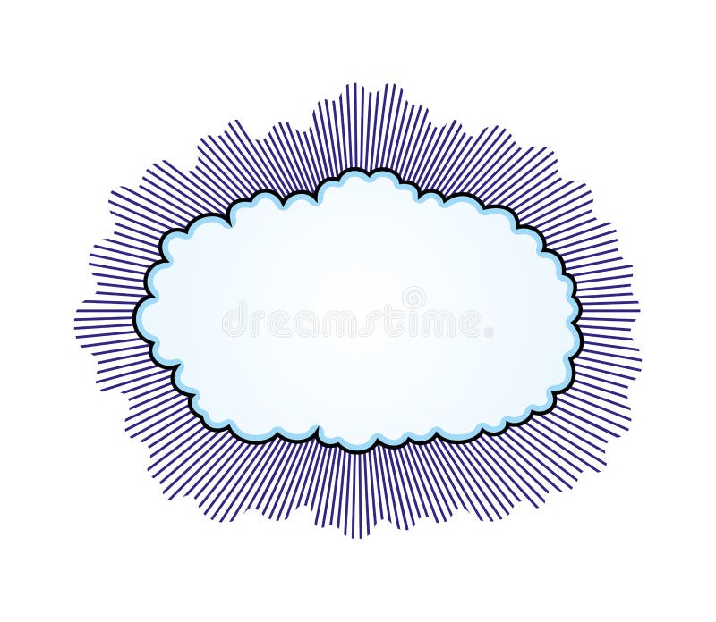Cloud shaped sign with place for tex. stock illustration