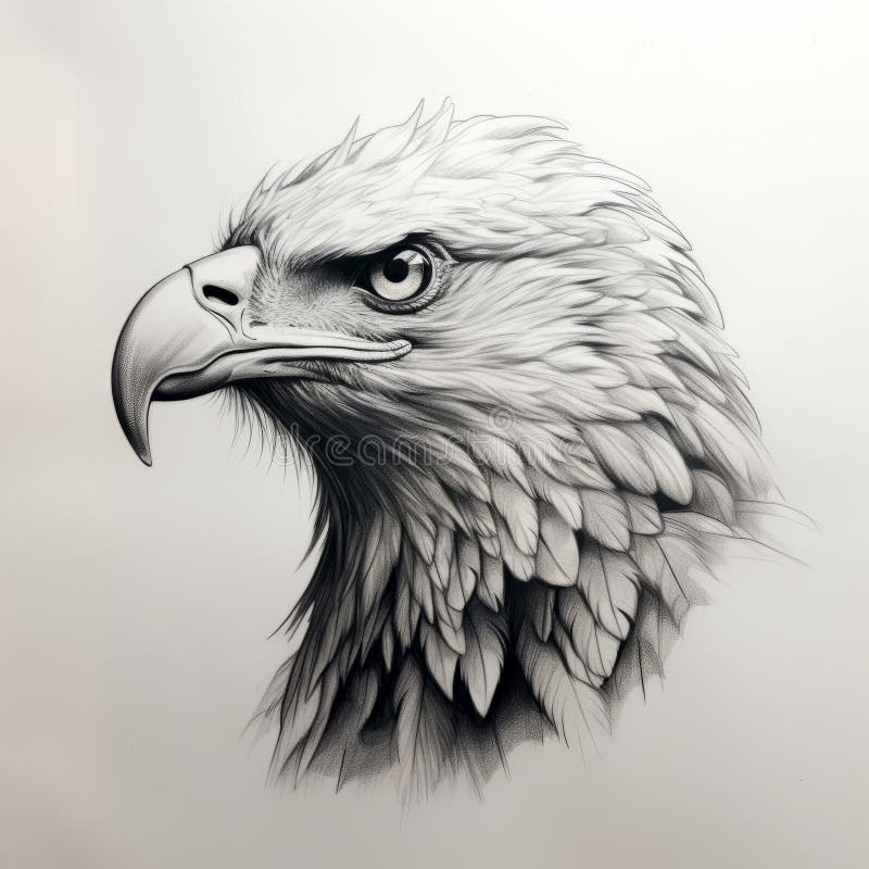 Hand drawn realistic sketch of an eagle perched on branch, vector  illustration Stock Vector | Adobe Stock