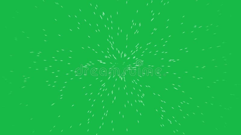 Hyper space light rays motion graphics on green screen background. vector illustration