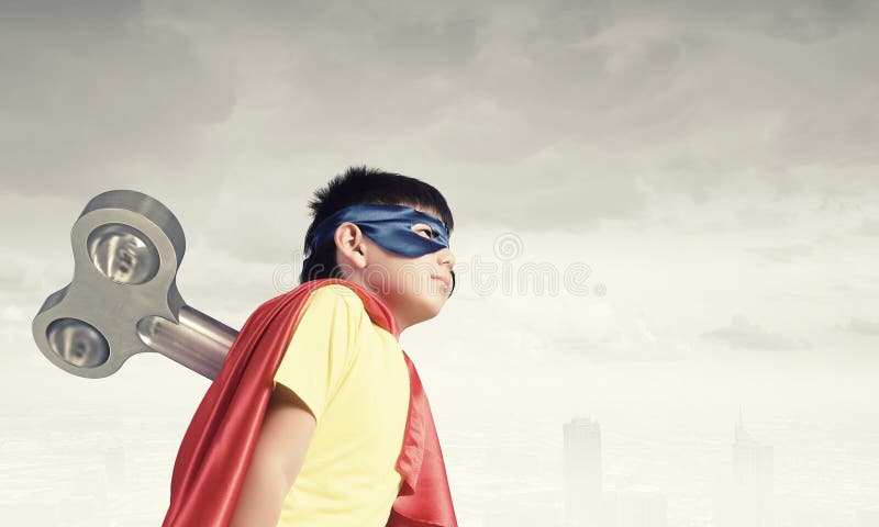 Hyperactive super child royalty free stock image