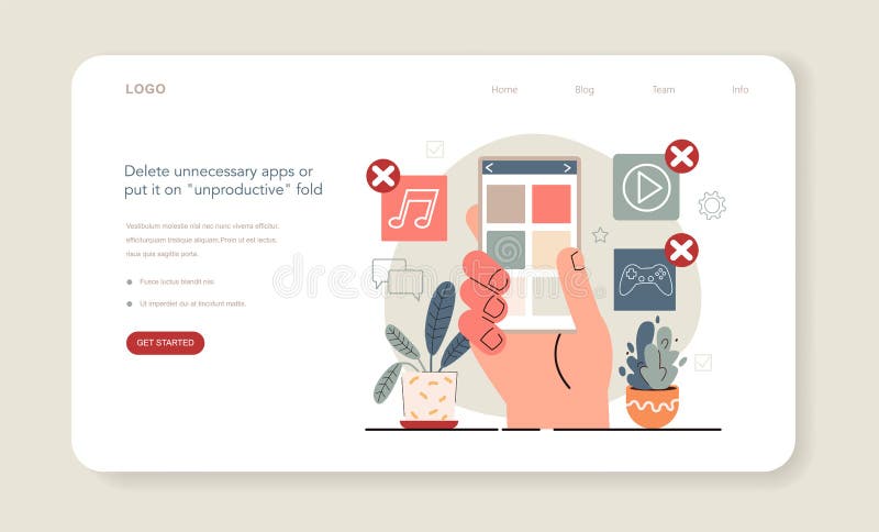 Hyperfocus idea, how to become more efficient web banner or landing page royalty free illustration
