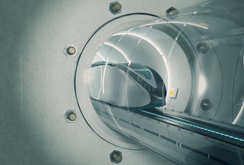 Hyperloop train tunnel stock illustration