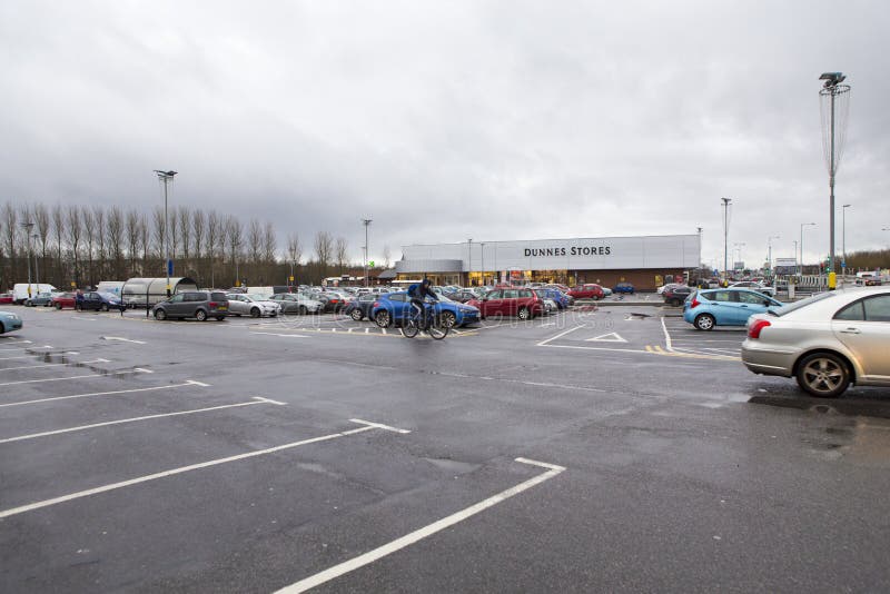 Hypermarket and the Parking from Galway City Stock Image - Image of