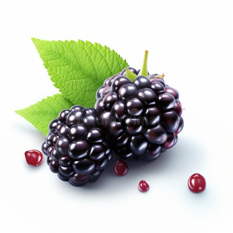 Realistic Blackberry and Raspberry Vector Illustration with Detailed