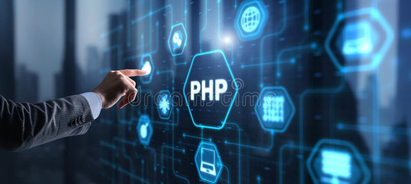 Hypertext Preprocessor PHP Programming. Interpreted programming language. Hypertext preprocessor programming stock images, royalty-free photos and pictures