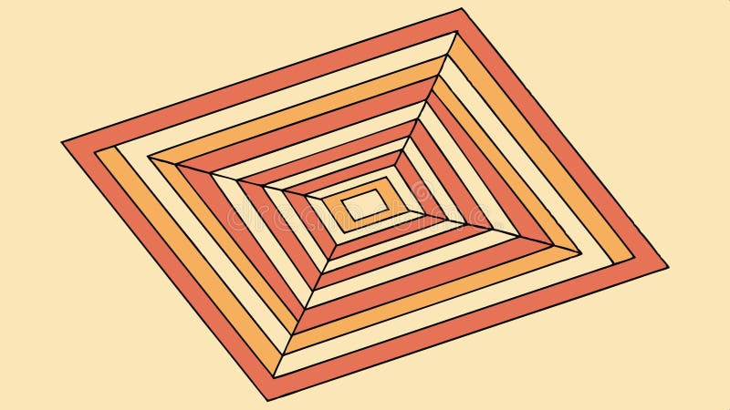 Hypnotic abstract geometric square tunnel perspective pattern vector design Generative AI vector illustration