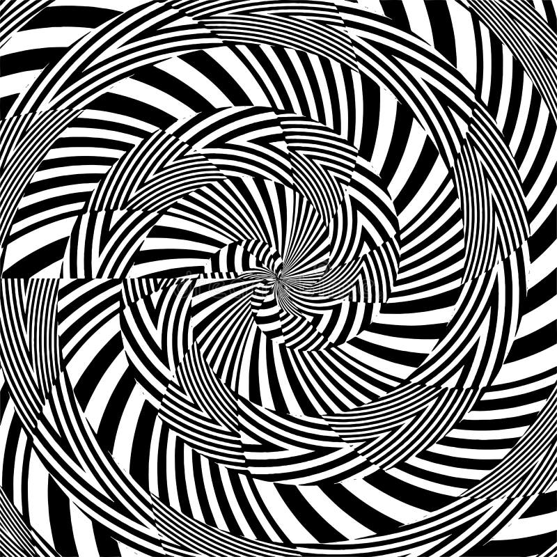 Hypnotic Black and White Flower Stripe Shapes Vector Stock Vector ...