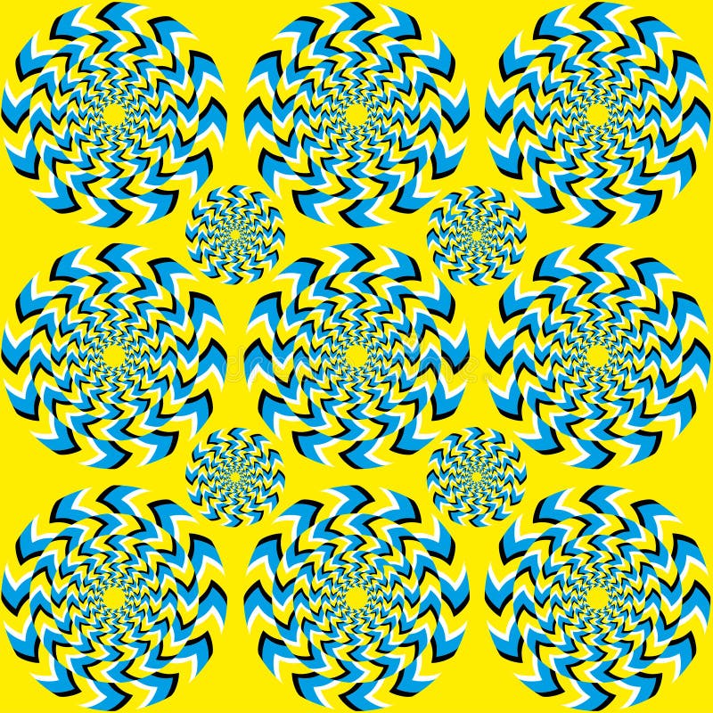 Hypnotic of Rotation. Perpetual Rotation Illusion. Background with ...