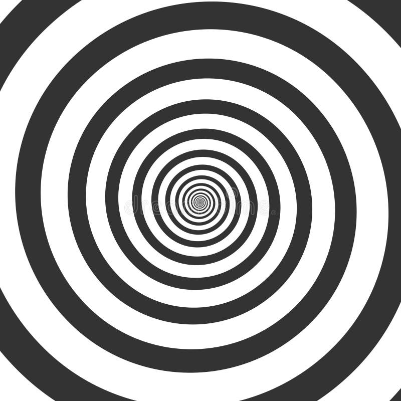 Hypnotic spiral. Psychedelic swirl, hypnosis twisted vortex vector background. Hypnotic spiral. Psychedelic swirl, hypnosis twisted vortex vector background