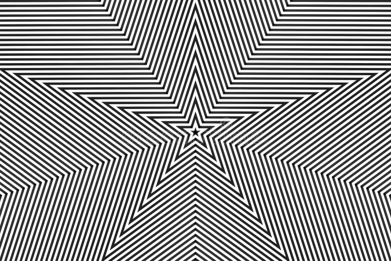 Hypnotic Star Shape Optical Illusion Stock Illustration - Illustration ...