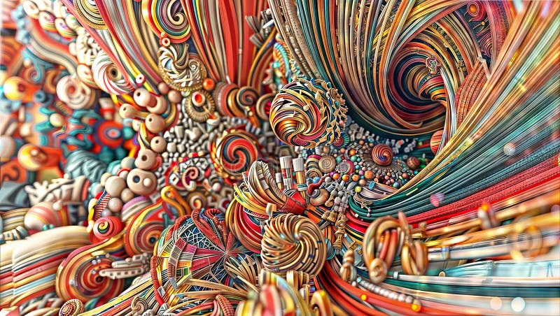 Hypnotiskort : Psykidelisk digital konst generativ ai vektor illustrationer