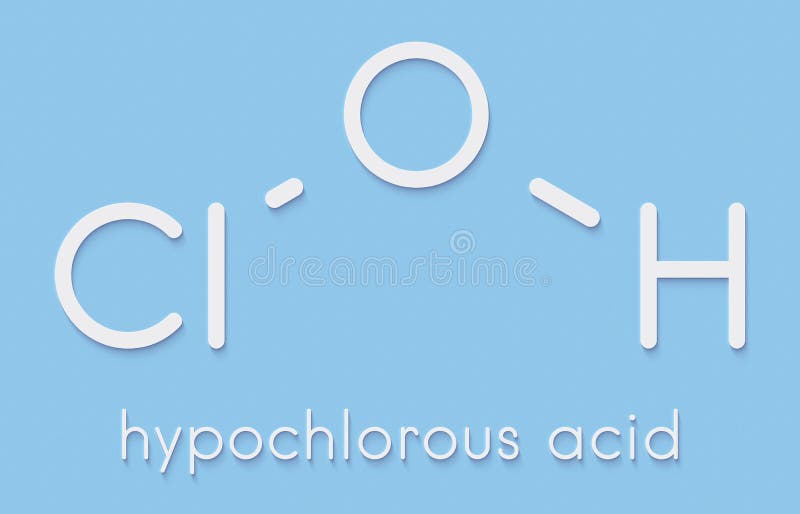 Hypochlorous Acid HClO Disinfectant Molecule. Formed when Chlorine is ...