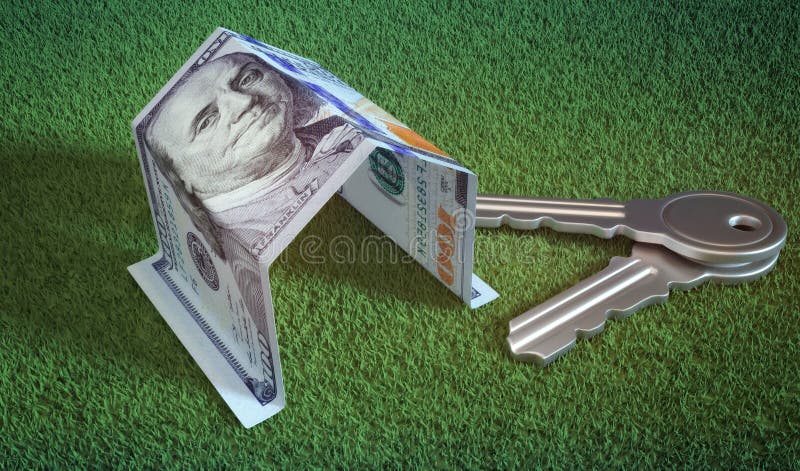 Hypothèque, investissement, immobiliers et concept de propriété Dollar m illustration de vecteur Hypothèque, investissement, immobiliers et concept de propriété Dollar m illustration de vecteur