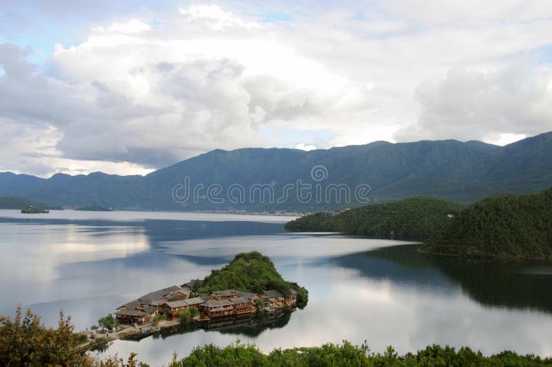 HYS0016:Lugu Lake Lige Island, Yunnan, China stock image HYS0016:Lugu Lake Lige Island, Yunnan, China stock image